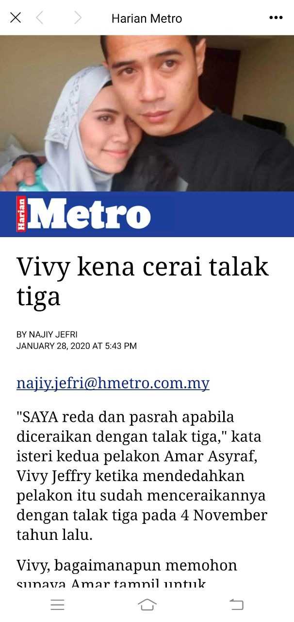 Pelakon Lelaki Cerai bini no 2 dengan Talak 3 - Gosip Tempatan 