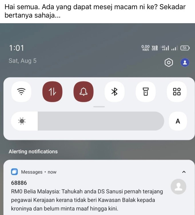 SMS Belia Malaysia ada salahlaku Sanusi?