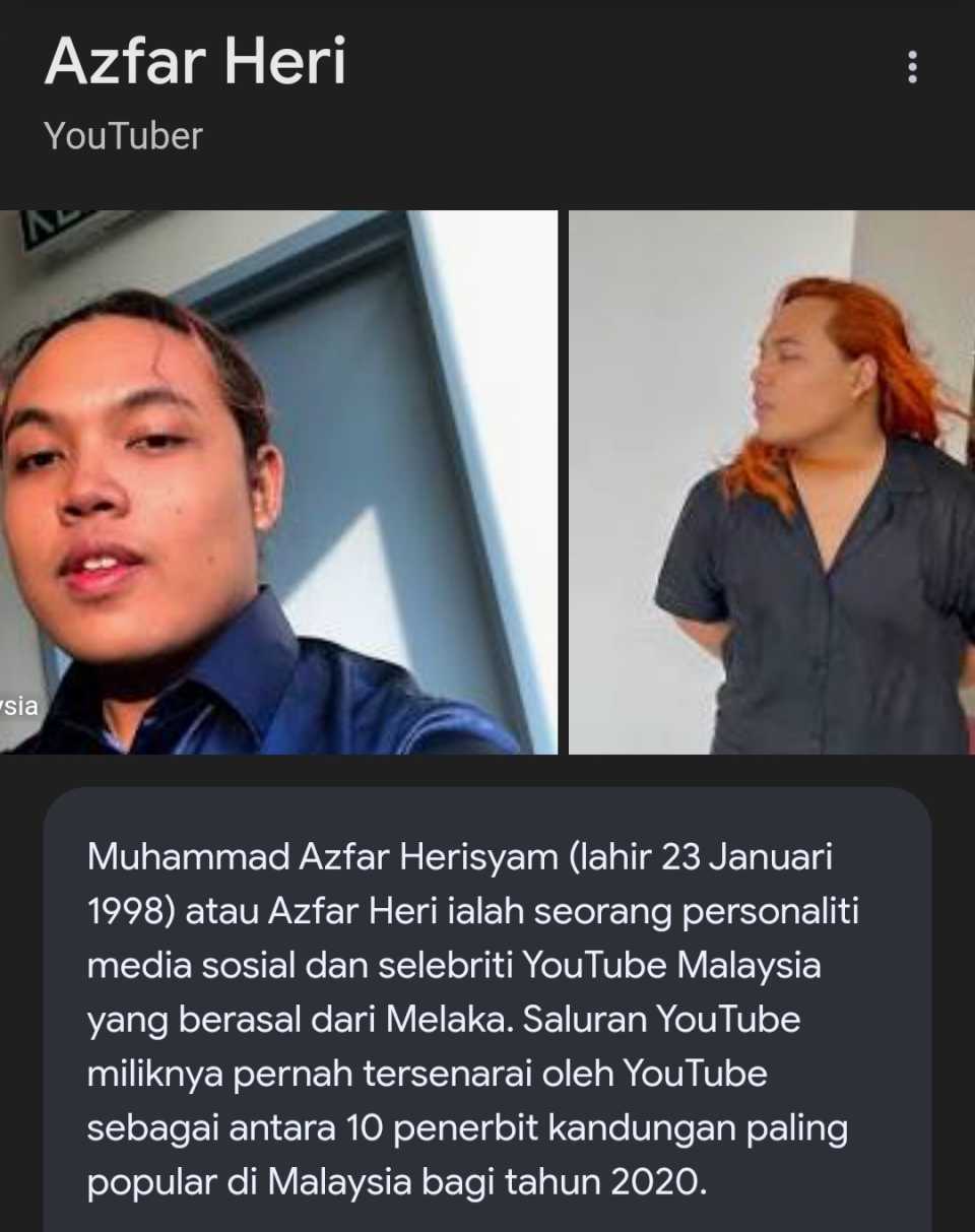 Sembang2 Azfar Heri - youtuber/ influencer