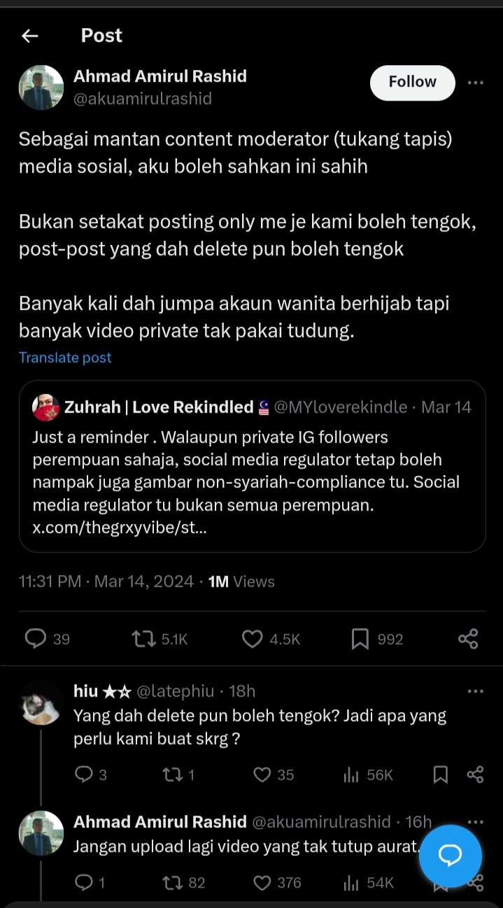 NGERI: Gambar Private? Setting 'Only Me' Konon.. ~ Tukang Tapis Media Sosial Tempatan Pecah Lubang ~ DELETE PUN TIADA GUNA