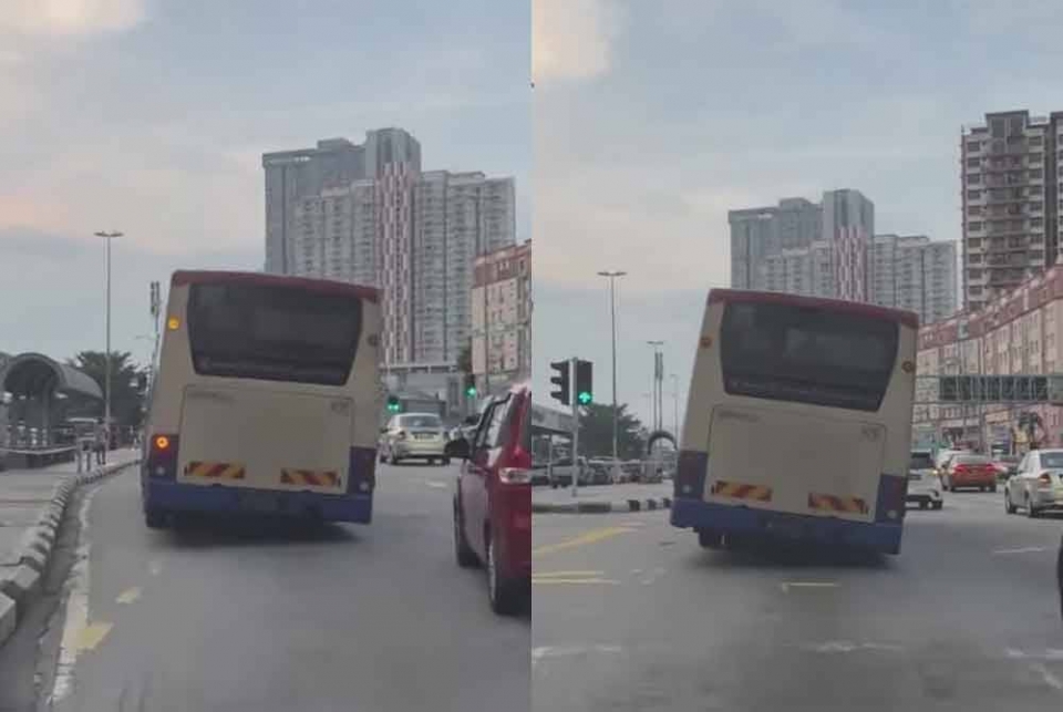 Masalah tayar punca bas Rapid KL bergerak senget