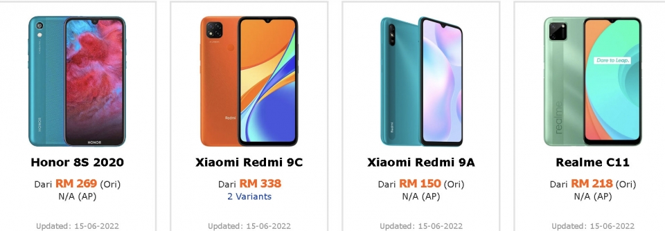 Smartphone Murah Terbaik 2024 dari RM 218 ke RM1000)