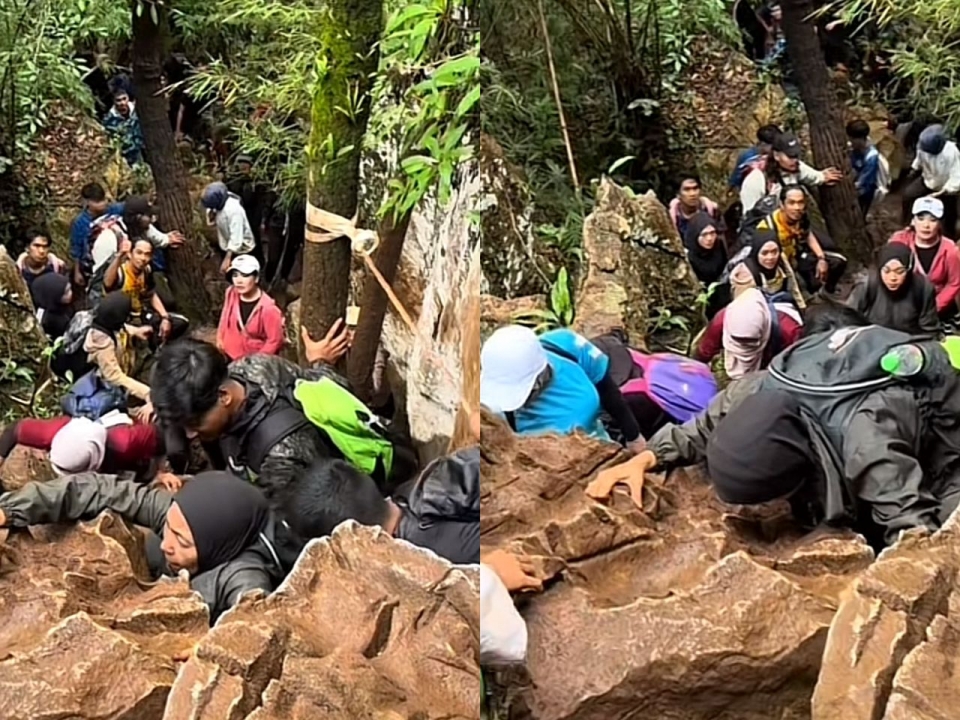 Panjat gunung pun trafik tak lancar