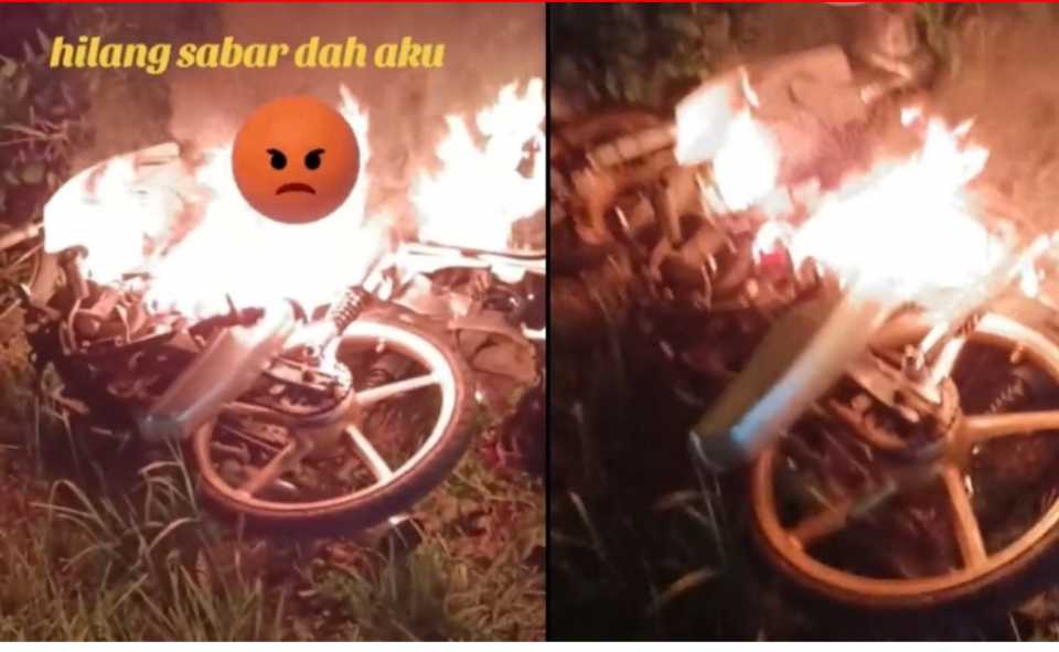 hilang sabar kerana anaknya enggan mendengar kata dan sering keluar malam,sebelum aku hilang kau” – Kerana Sayang & Mahu Mendidik, Bapa Sanggup Bakar Motosikal Anak