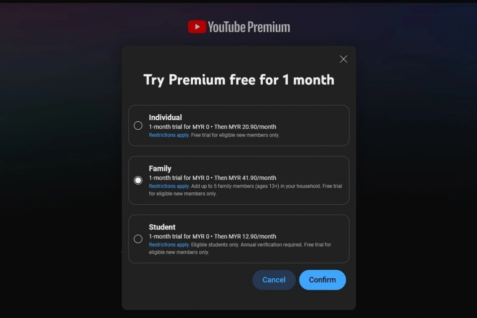 Harga langganan Youtube Premium naik