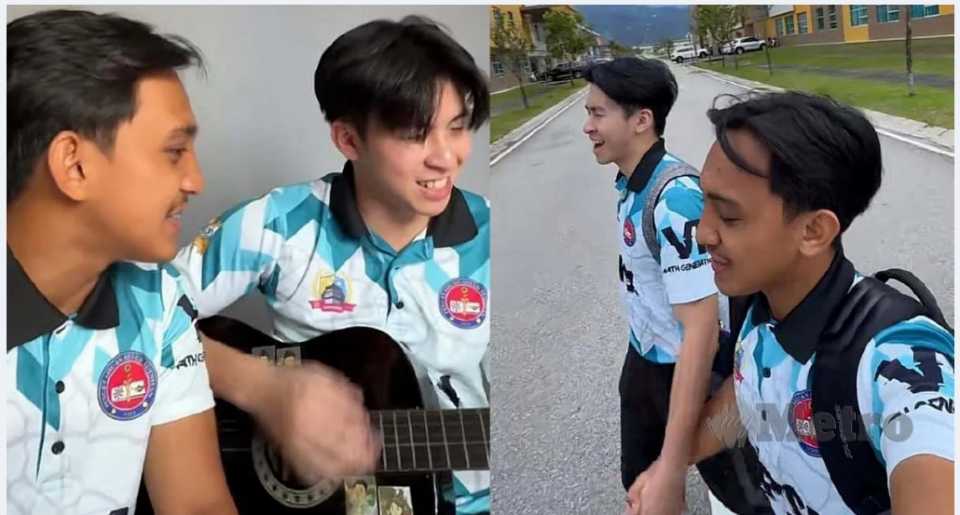 Bukan Abangla:Dua lelaki sahabat baik Wan Muhammad Ariff Danial Wan Abd Rasid dan Cheong Jia Fu bermain gitar dan berpegangan tangan buat netizen terharu di Tiktok