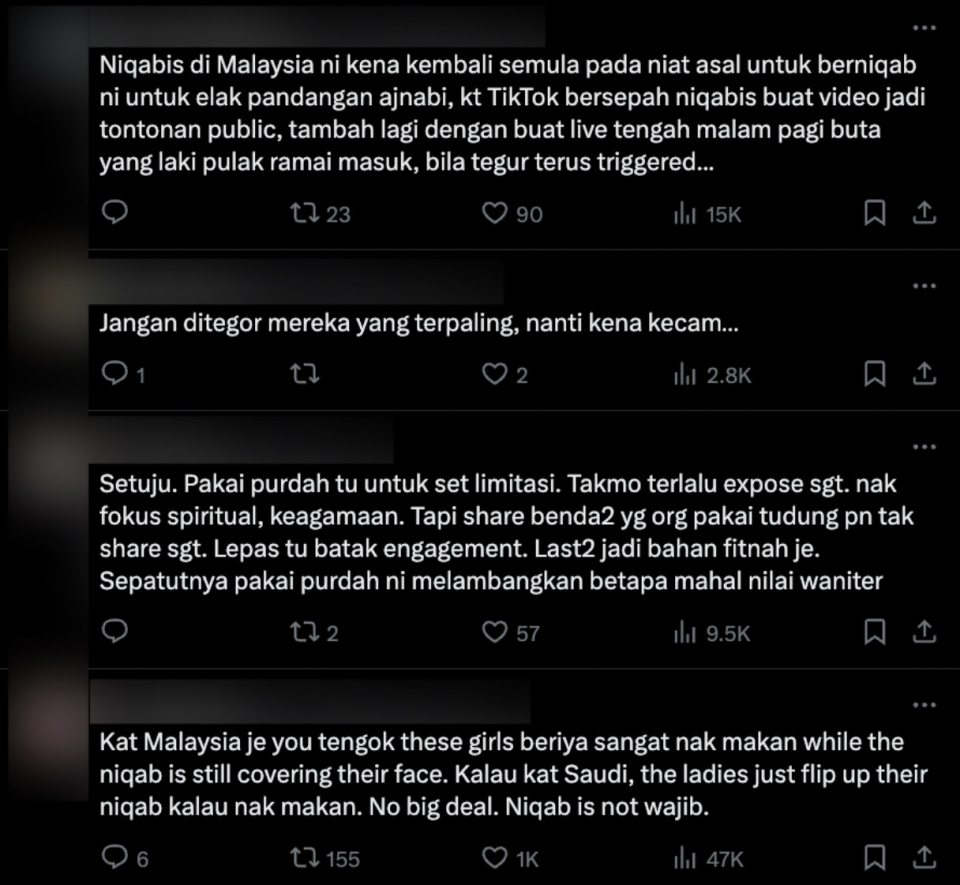 Geng purdah 'attention seeker' dikecam, spesis sakit otak makan pun nak kena tunjuk kat orang