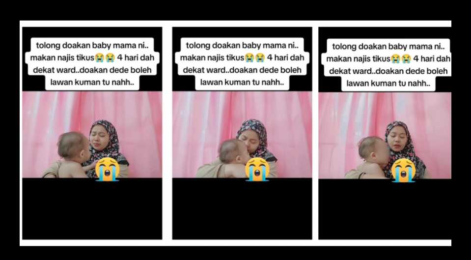 Wanita sedih bayinya masuk wad gara-gara termakan najis tikus,netizen mempersoalkan bagaimana insiden tidak diingini itu boleh berlaku.