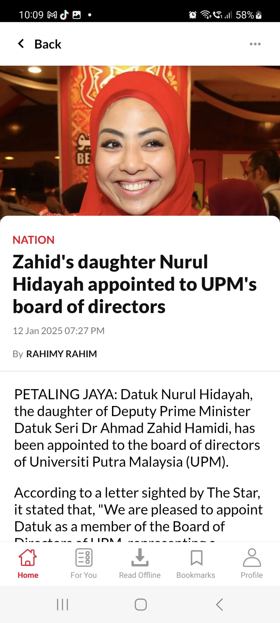 Nurul Zahid dilantik ahli lembaga pengarah UPM