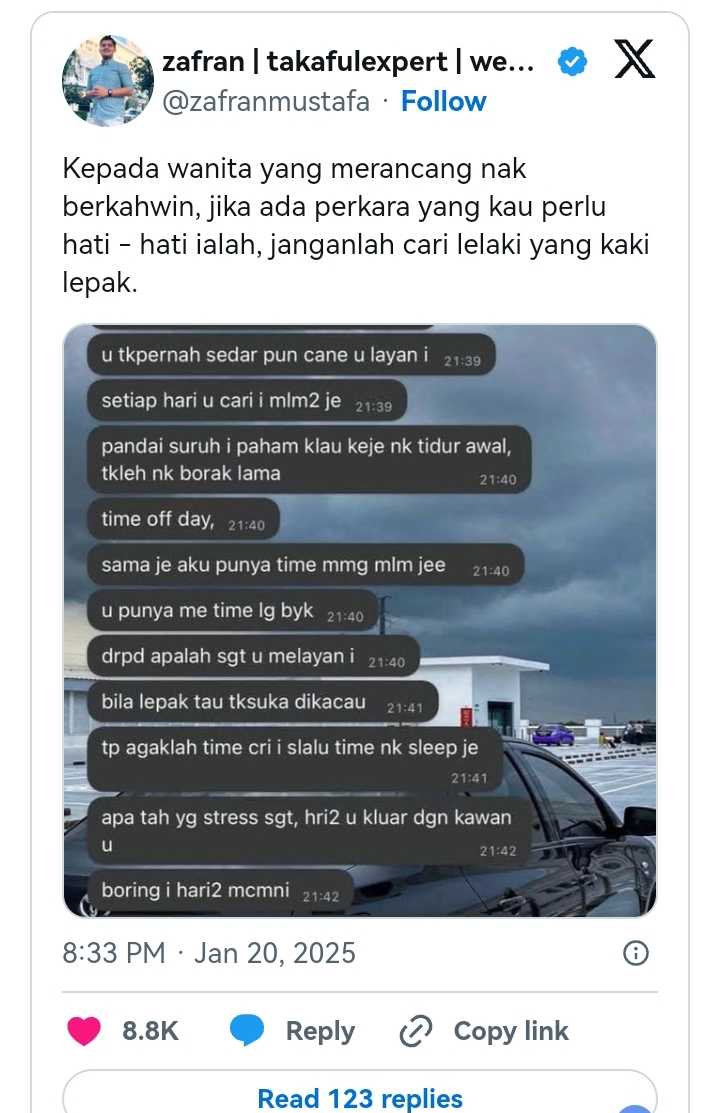 Isteri Selalu Kena Tinggal Tiap Malam, Lelaki Nasihat Wanita Jangan Cari Suami Kaki Lepak.Anda setuju?