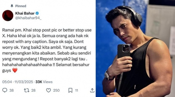 Foto di gim undang komen nakal... Khai Bahar tak terkesan, silap sendiri post ‘mengundang’