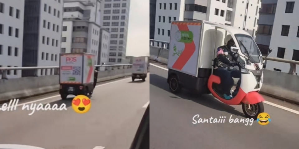 "Comelll Nyaaaa" - Netizen Teruja Pertama Kali Tengok Motosikal Elektrik Pos Malaysia Kat Atas Jalan!