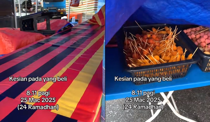 "Kesian Pada Yang Beli" - Meloyakan Tekak, Letak Makanan Cucuk-Cucuk Bawah Kain Kanvas Tapak Bazar!