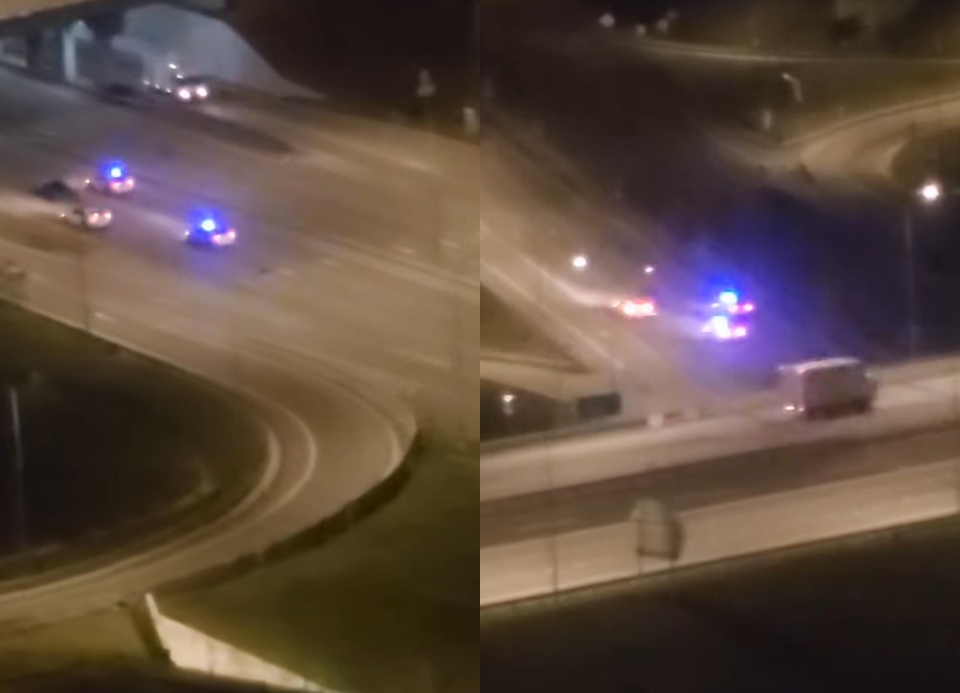 Pasangan kekasih ‘lalok’ lari dikejar MPV Polis macam filem aksi