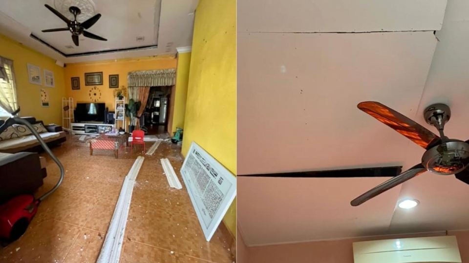 Siling Dan Tingkap Roboh, Rumah Habis Rosak Akibat Gegaran LIMA 25!