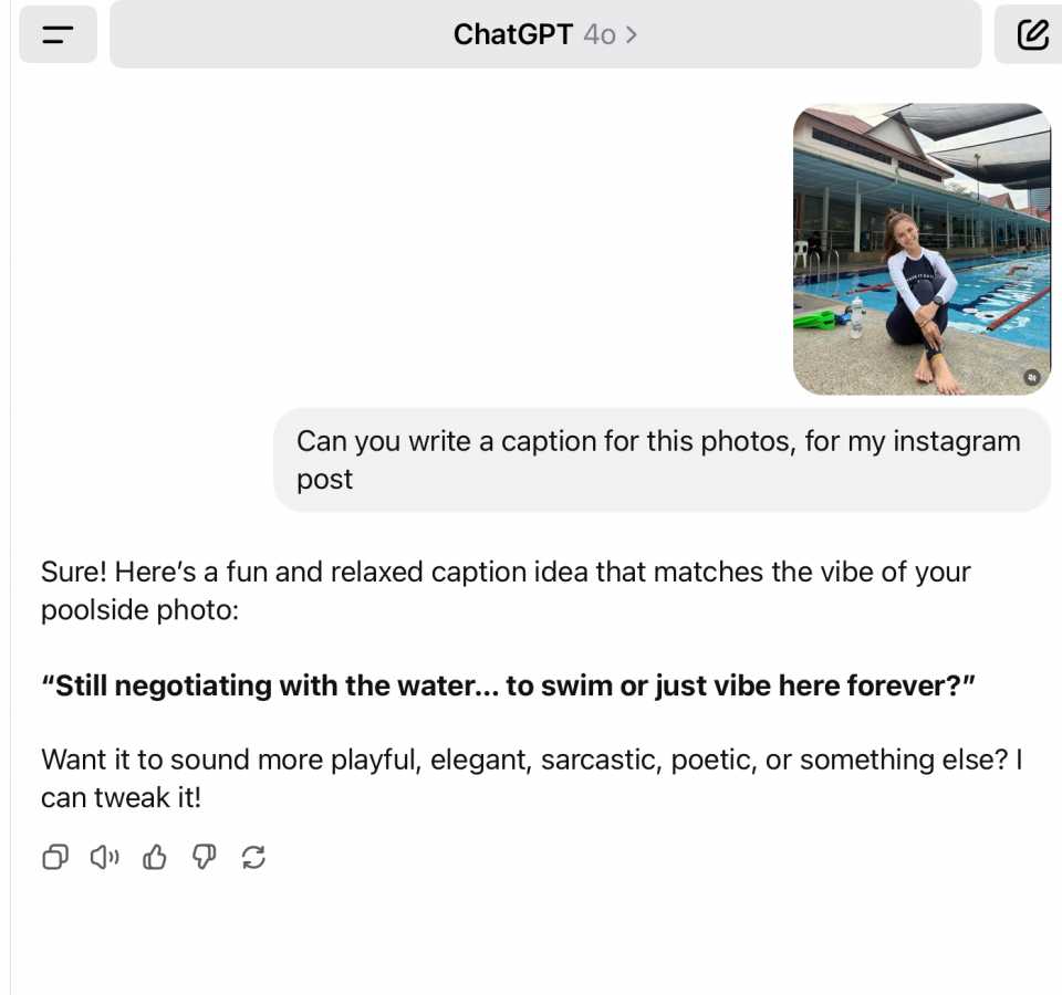 Bella Kantoi Guna Bantuan ChatGpt untuk caption IG barunya