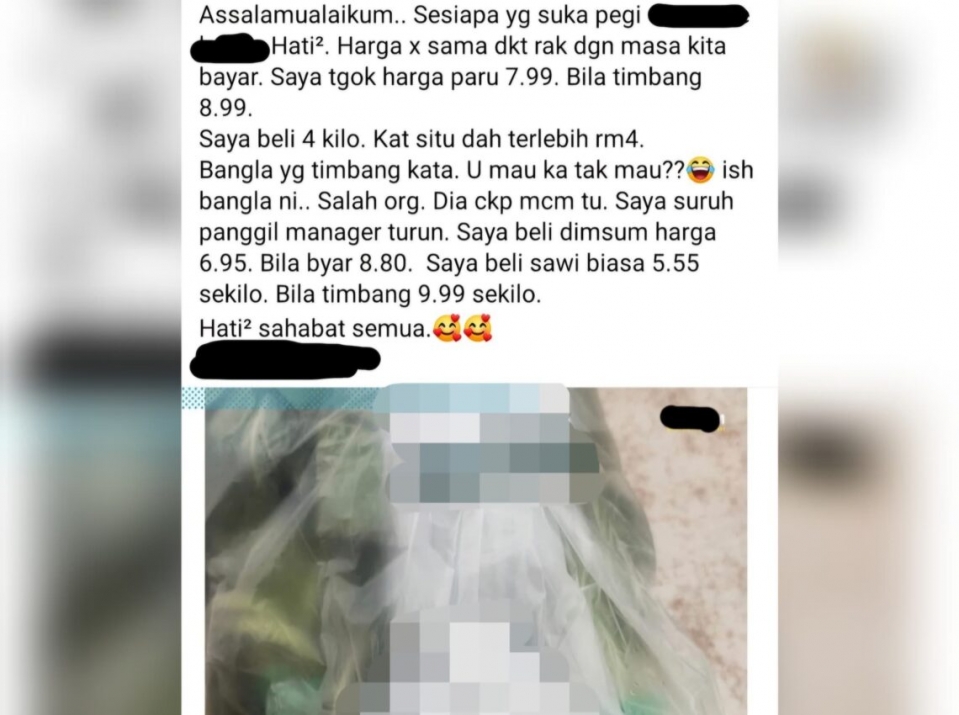 Pasar raya didakwa jual sawi RM9.99 sekilogram disiasat