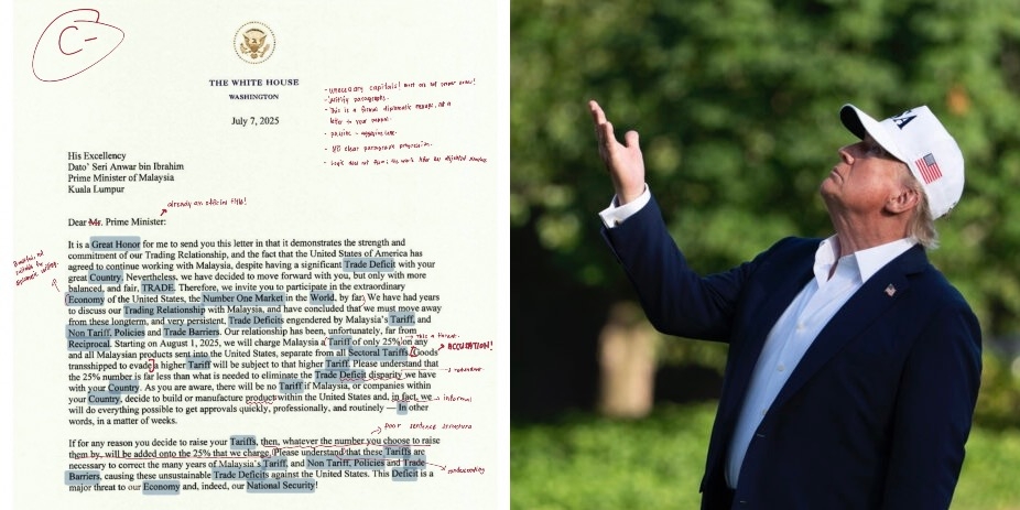 Trump Hantar Surat Dekat Anwar, Teramat Hauk Dengan Kesalahan Tatabahasa!