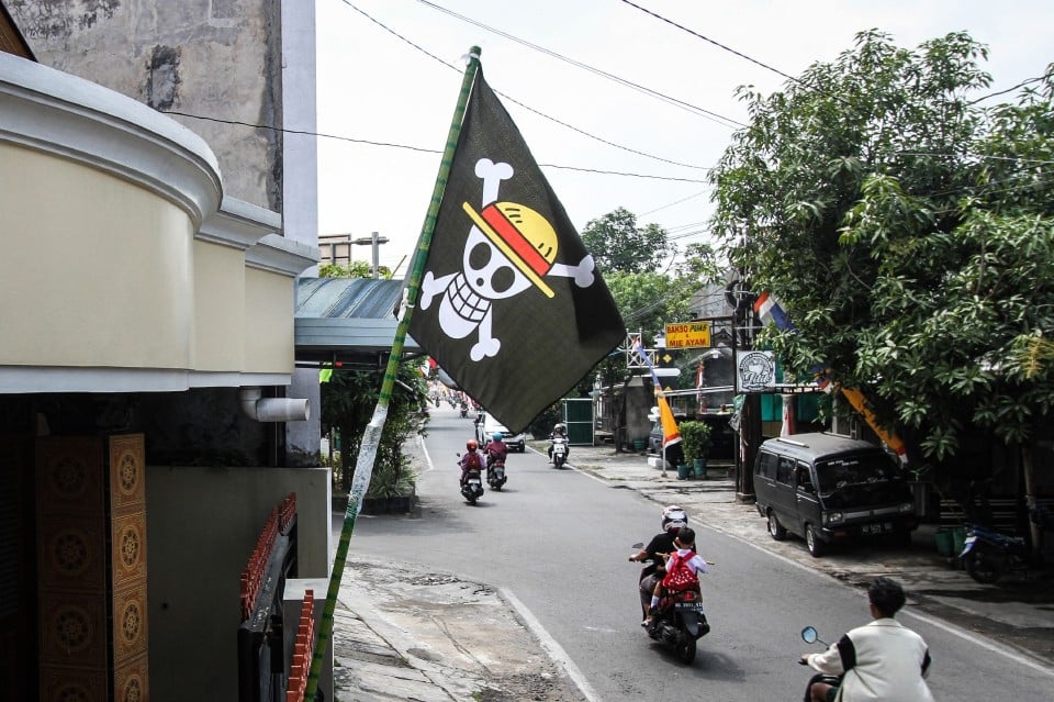 Rakyat Indonesia kibar bendera lanun 'One Piece' simbol bantah dasar Prabowo