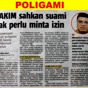 Tak Perlu Minta Izin Poligami -Jakim