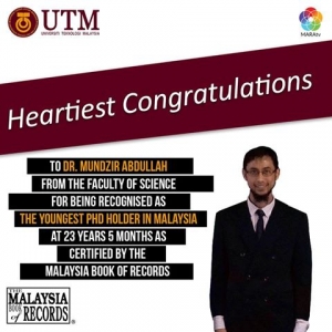 Doktor Falsafah (PhD) Termuda Di Malaysia - UTM Skudai