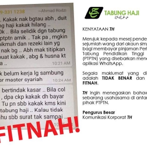 "Duit Tabung Haji Kakak Hilang RM30,000" Bila Fitnah Makan Diri..