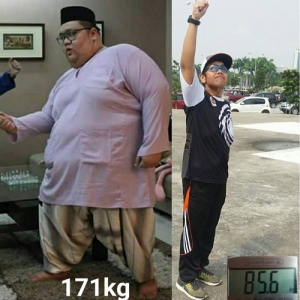 Lelaki Gemuk Ini Buktikan Dia Mampu 'Fit', Berat Asal 171kg Kini 86kg