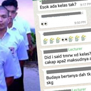 Terkedu Baca Perbualan Kurang Adab Pelajar Ini Dengan Pensyarah