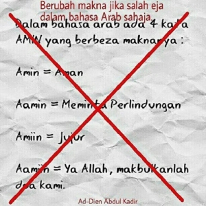 Salah Ejaan 'Amin', 'InshaAllah' Akan Mengubah Maksud? Ini Penjelasan Yang Betul