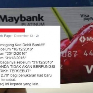 Denda RM12.70 Jika Tidak Tukar Kad Baru Hanya Khabar Angin – Maybank