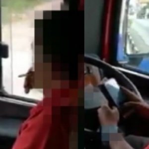 Aksi Pemandu Bas Merokok Dan Main 'Handphone' Tular Di FB, Polis Siasat