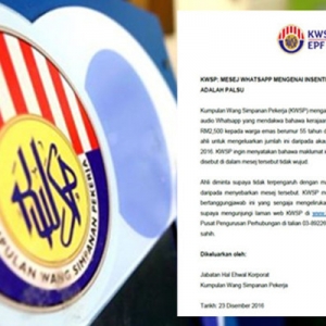 Viral Insentif RM2,500 Kepada Ahli 55 Tahun Ke Atas Adalah Palsu: KWSP