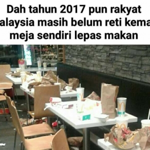 Bila Rakyat Malaysia Nak Berubah! Meja Makan Dibiar Bersepah Macam Tong Sampah