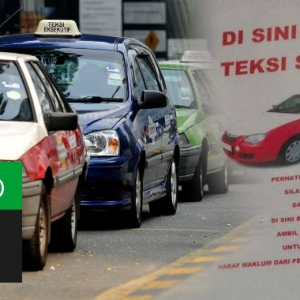 "Di Sini Untuk Teksi Sahaja" - Pemandu Teksi Haramkan Grab-Uber Ambil Penumpang