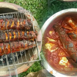 Ikan Keli Bakar Bersalut Sambal, Dimasak Dalam Pasu Bunga!