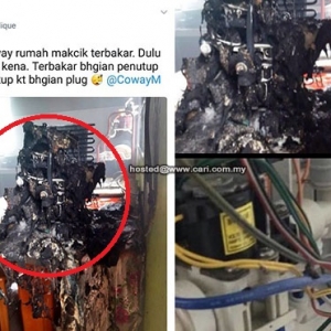 Gambar Penapis Air Coway Terbakar Jadi Tular, Ini Respon Wakil Coway