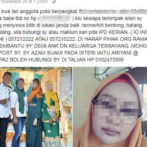 'Larikan' Isteri Orang, Sarjan Mejar Jadi Buruan Polis