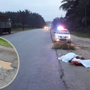 Maut Digilis Treler Kerana Elak Lubang