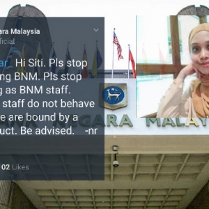 "Hormat Sikit! Aku Kerja Di Bank Negara, Aku Gelapkan Masa Depan Kau Nanti"