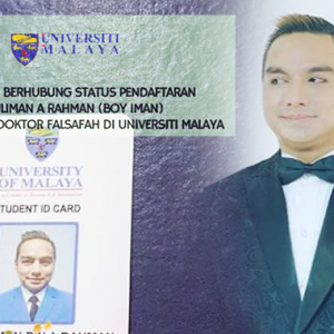 "Halloween Lambat Lagilah!" - UM Sahkan Boy Iman Tipu Jadi Calon PhD