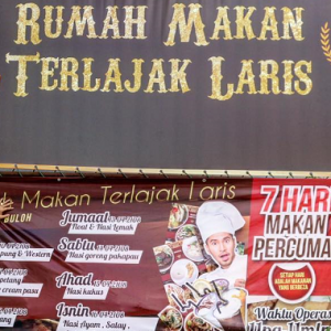 Teruja Aliff Syukri Bagi Makan Percuma, Tapi Cuba Cari Apa Yang Tak Kena Di Bannernya?