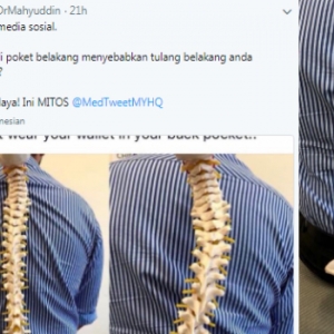 Hanya Mitos! Doktor Nafi Letak Dompet Di Poket Punca Tulang Belakang Bengkok