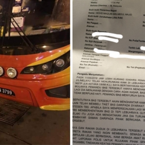 Ditipu Syarikat Bas Ekspress, Kena Tinggal Di Lebuhraya Pukul 3 Pagi!