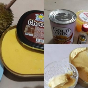 Ais Krim Durian Homemade Yang Ohsem! Lebur Semua Dalam Blender, Siap!