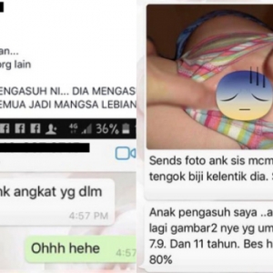 "Hantar Foto Anak Sis Macam Ni" -  Pengasuh Lesbian Kantoi Puaskan Nafsu