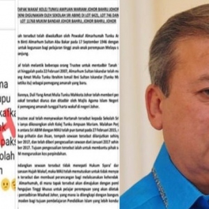 Sultan Johor Dukacita Keluarganya Difitnah Ambil Tanah Sekolah Agama