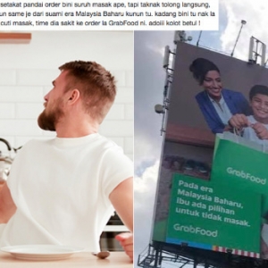 Gara-Gara Iklan Billboard Grab, Netizen Berbalah Isu Isteri Baru Dan Lama