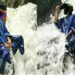 Jubah Konvo Ni Bukan Murah, Dah Kenapa Pakai Pergi Mandi Sungai..