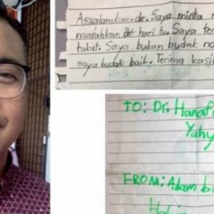 Marah Doktor Sepanjang Proses Berkhatan, Budak 7 Tahun Tulis Surat Minta Maaf