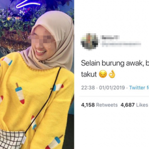 "Selain Burung Awak, Burung Ni Pun Saya Takut!" - Gadis Buat Status Lucah Acah Suci